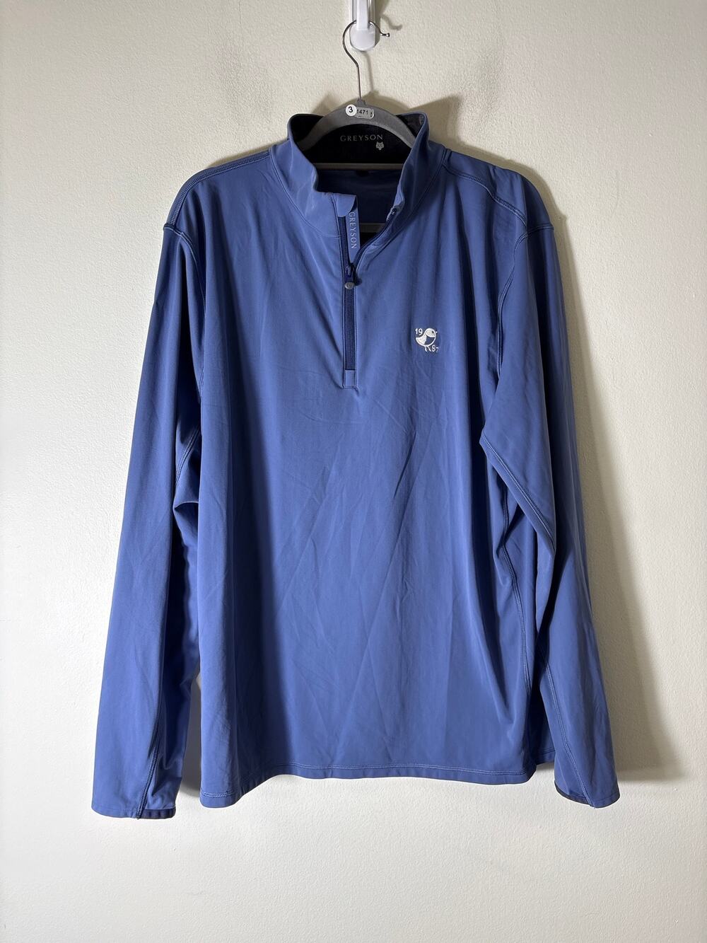 Mens Greyson Heather Blue 1987 1/4 Zip Pullover Sz XL